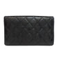 CHANEL Long Wallet Purse Calfskin black 2.55 Matelasse SilverMetal