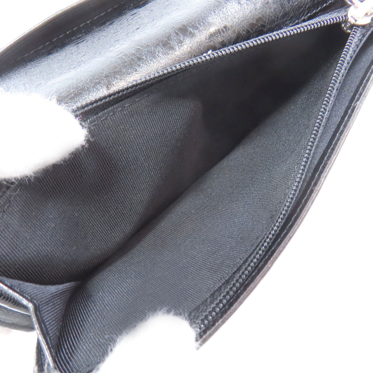 CHANEL Long Wallet Purse Calfskin black 2.55 Matelasse SilverMetal