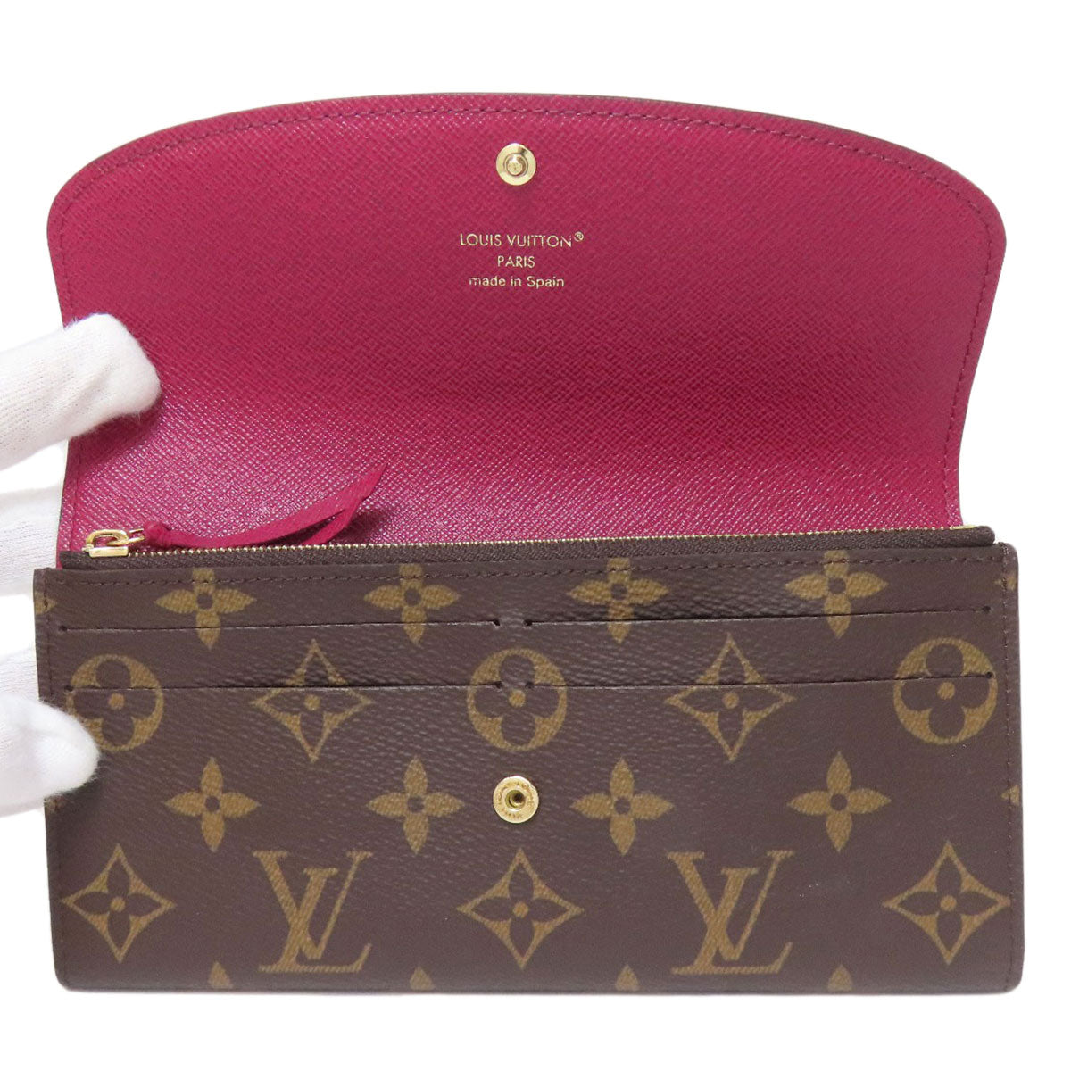 LOUIS VUITTON Long Wallet Purse M60697 Monogram canvas Brown Portefeuille Emily