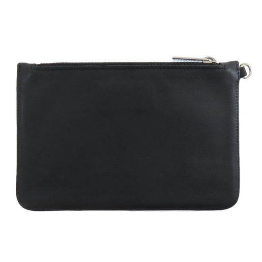 CHANEL Accessory pouch lambskin black COCO Mark