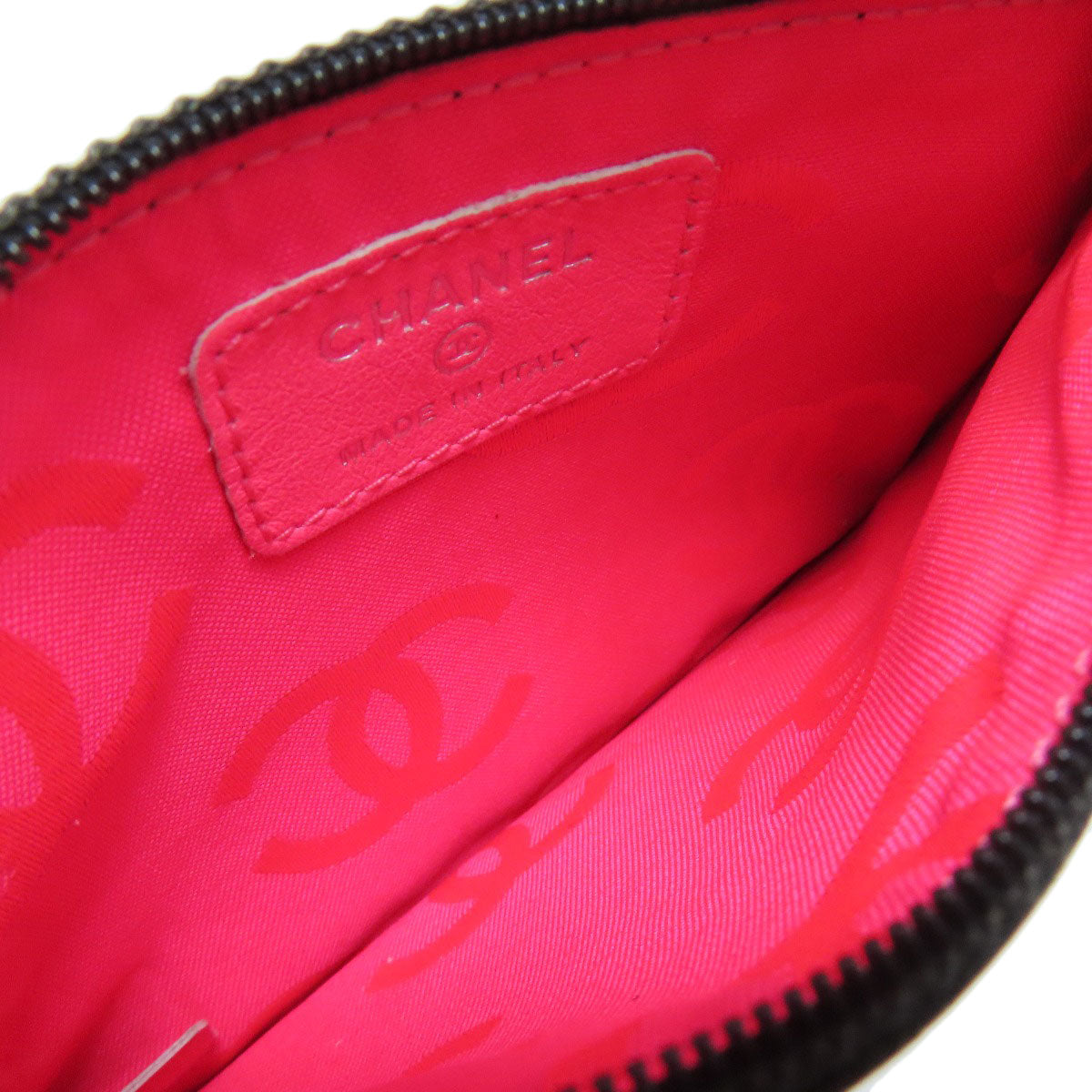 CHANEL Accessory pouch lambskin black COCO Mark