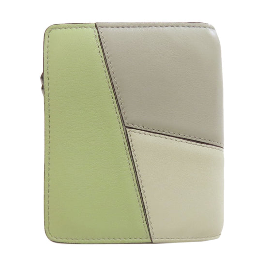 LOEWE Bifold Wallet Calfskin green Puzzle Compact