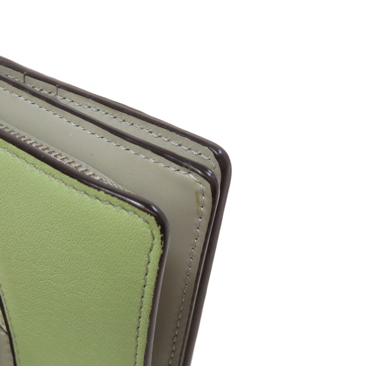 LOEWE Bifold Wallet Calfskin green Puzzle Compact