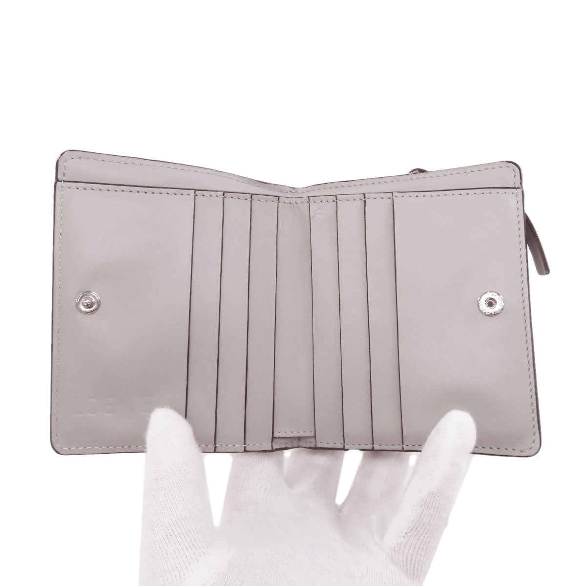 LOEWE Bifold Wallet Calfskin green Puzzle Compact