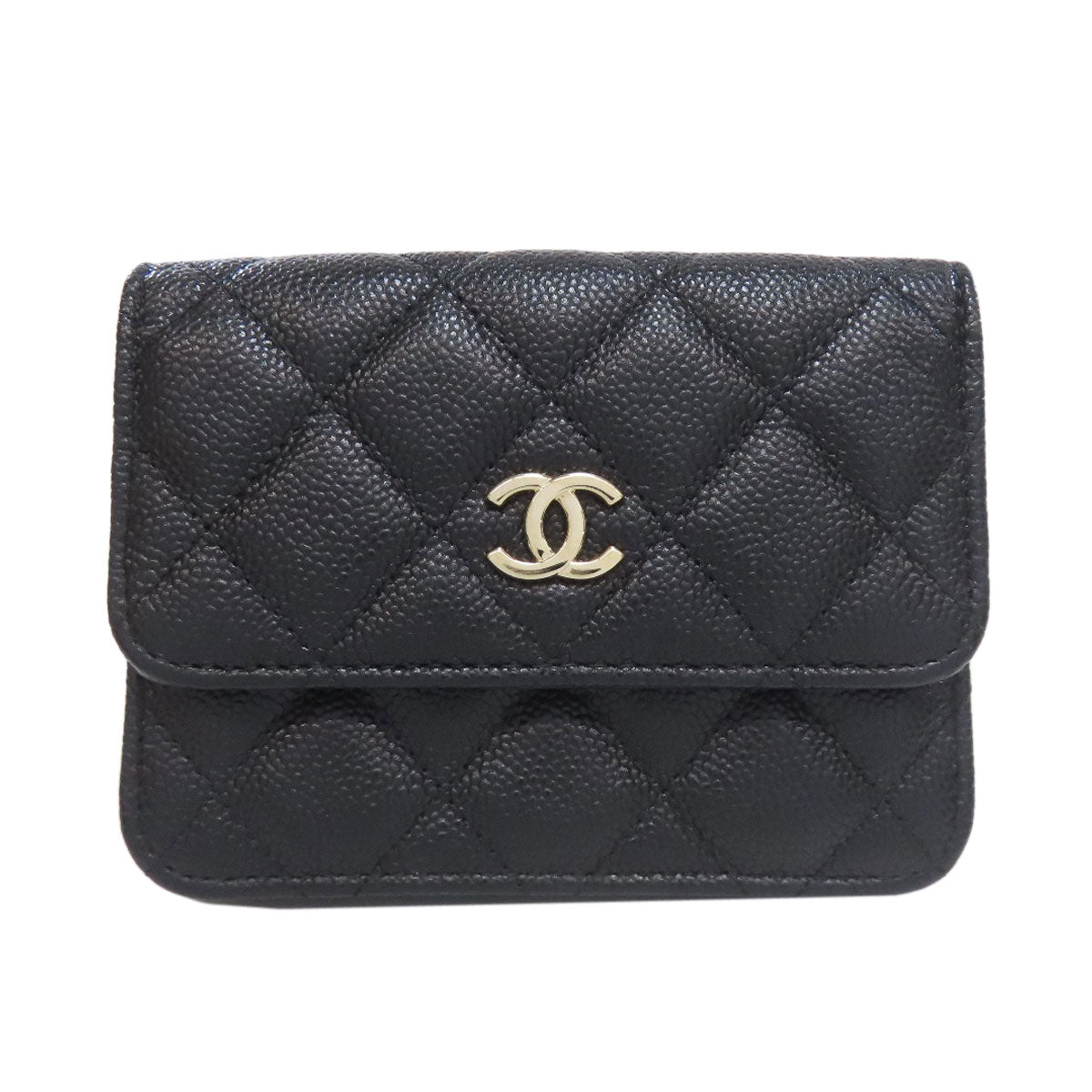CHANEL Hip bag Grained Calfskin Skin black Matelasse Gold Metal