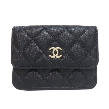 CHANEL Hip bag Grained Calfskin Skin black Matelasse Gold Metal