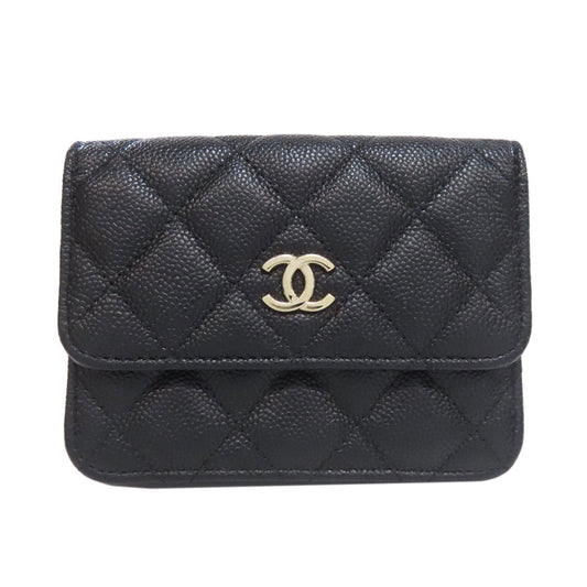 CHANEL Hip bag Grained Calfskin Skin black Matelasse Gold Metal
