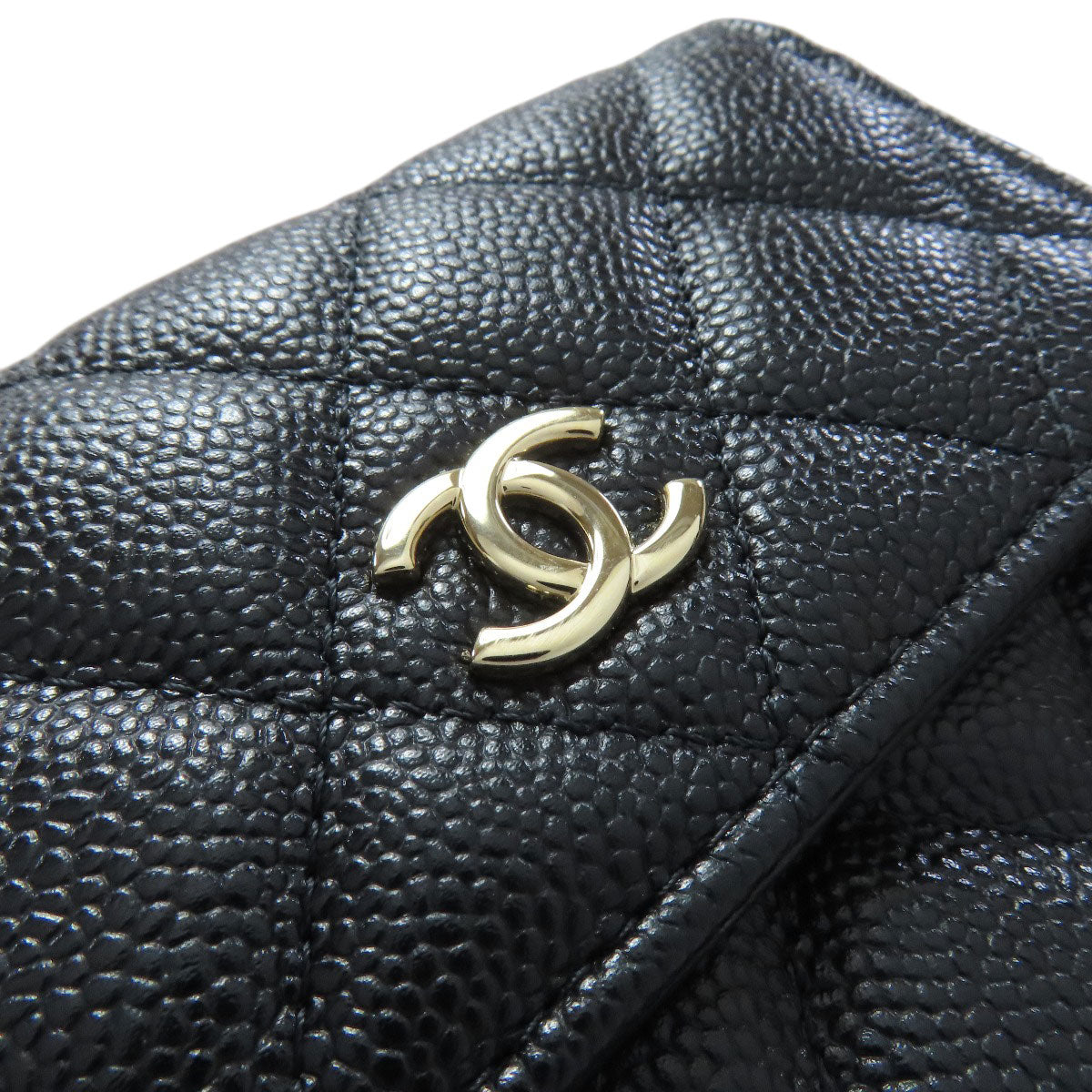 CHANEL Hip bag Grained Calfskin Skin black Matelasse Gold Metal