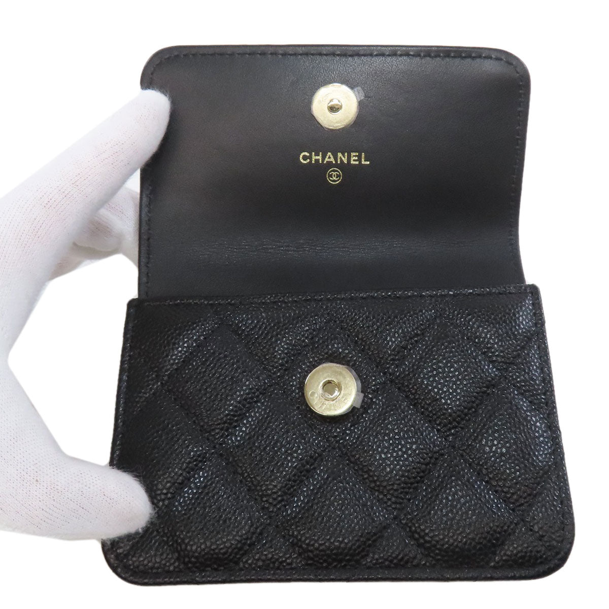 CHANEL Hip bag Grained Calfskin Skin black Matelasse Gold Metal