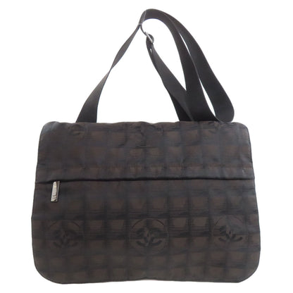 CHANEL Shoulder Bag Nylon jacquard Brown New travel line