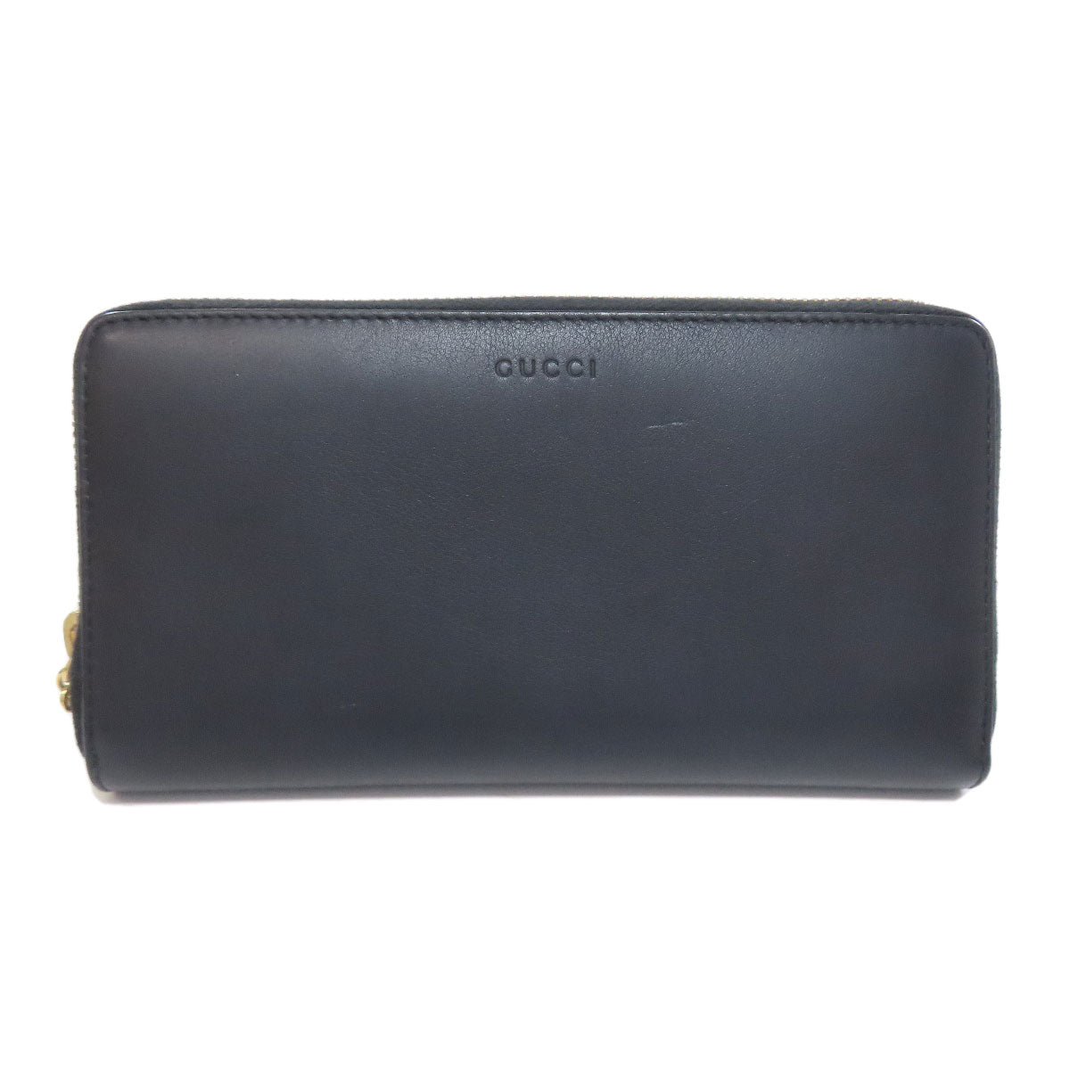 GUCCI Long Wallet Purse 453158 Calfskin black Nimfair Zip Around Bamboo