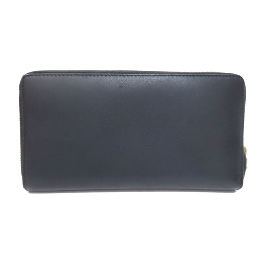 GUCCI Long Wallet Purse 453158 Calfskin black Nimfair Zip Around Bamboo