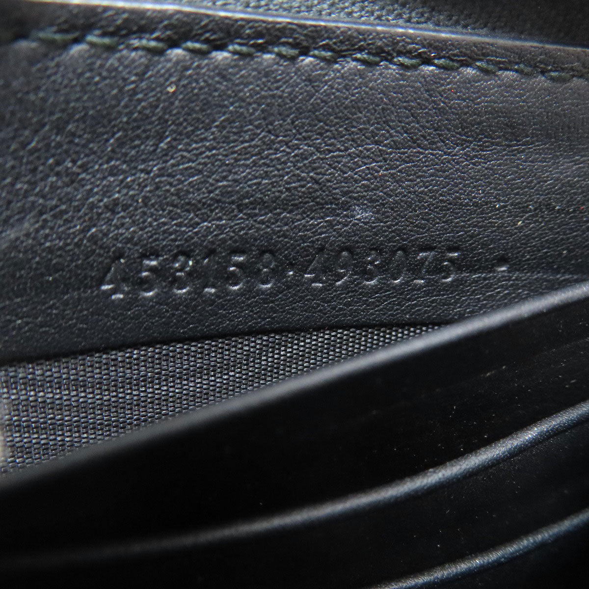 GUCCI Long Wallet Purse 453158 Calfskin black Nimfair Zip Around Bamboo