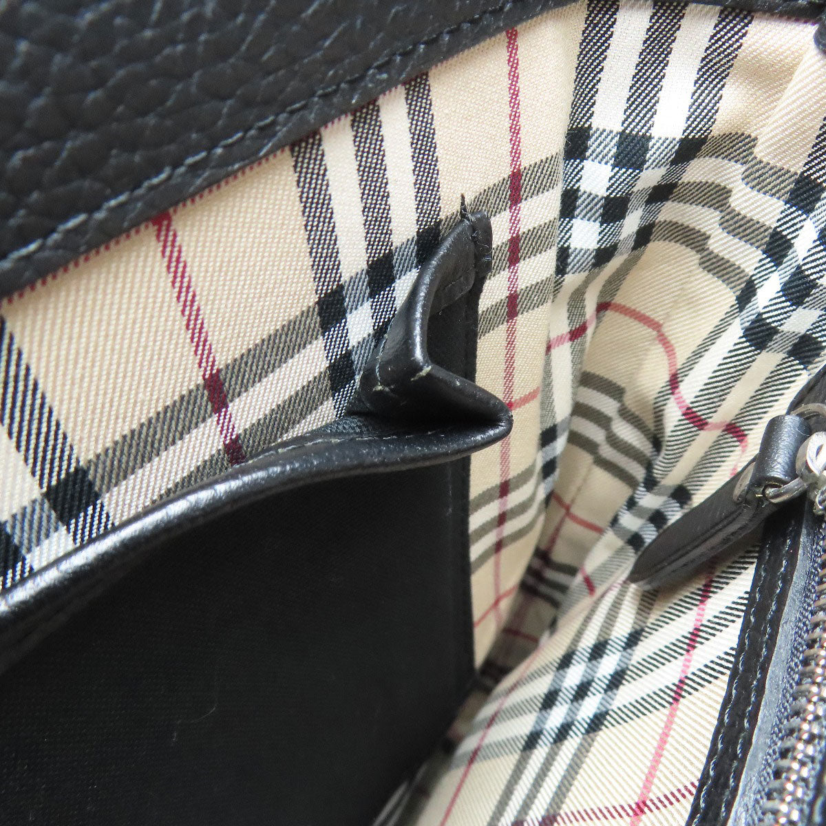 BURBERRY Shoulder Bag leather black logo