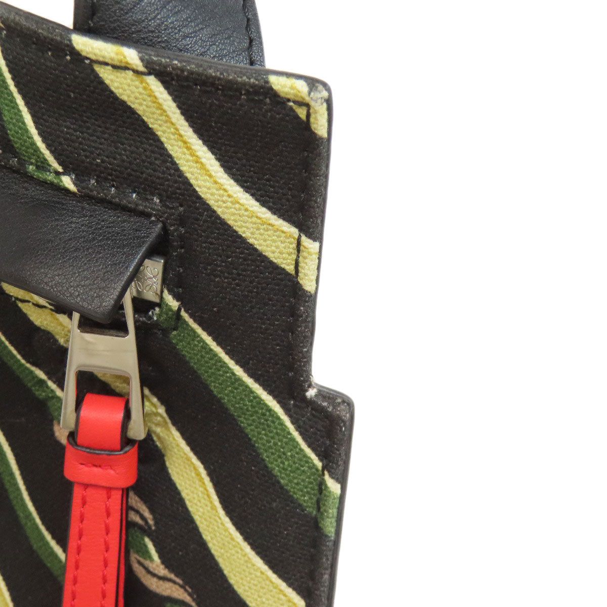 LOEWE Shoulder Bag canvas black Paula's Ibiza Flag Bag T-Messenger