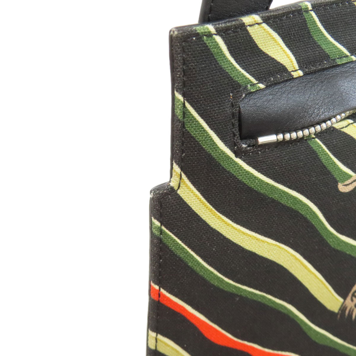 LOEWE Shoulder Bag canvas black Paula's Ibiza Flag Bag T-Messenger