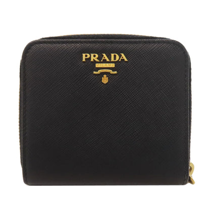 PRADA Bifold Wallet Safiano black Zip wallet