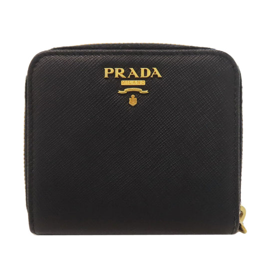 PRADA Bifold Wallet Safiano black Zip wallet
