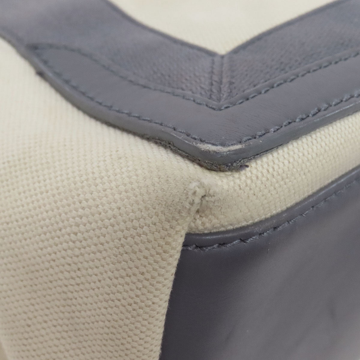 BALENCIAGA Tote Bag canvas white Navy kabas