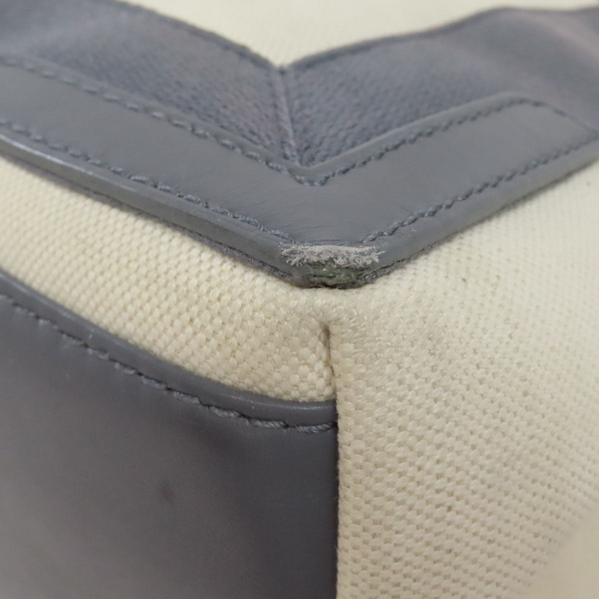 BALENCIAGA Tote Bag canvas white Navy kabas