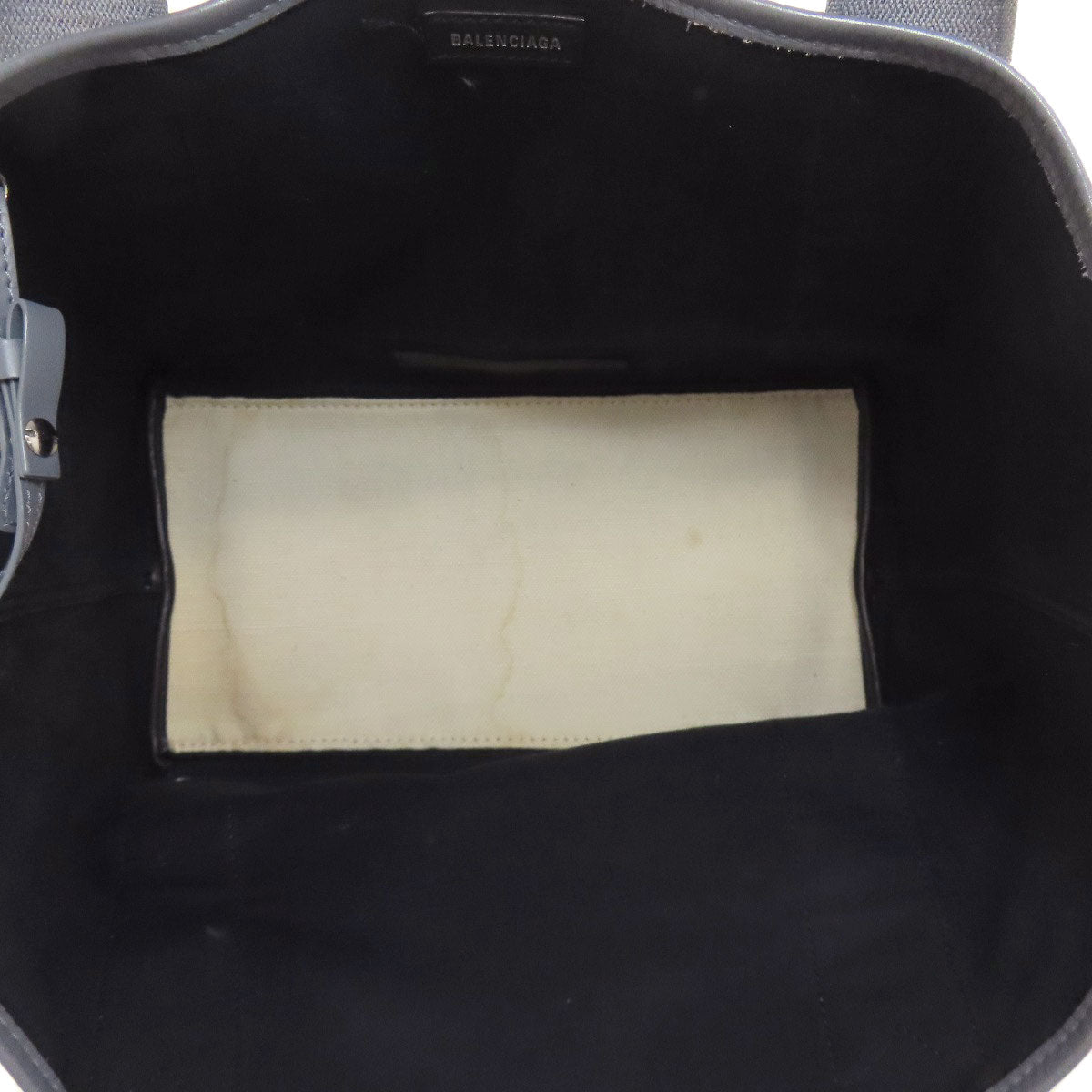 BALENCIAGA Tote Bag canvas white Navy kabas