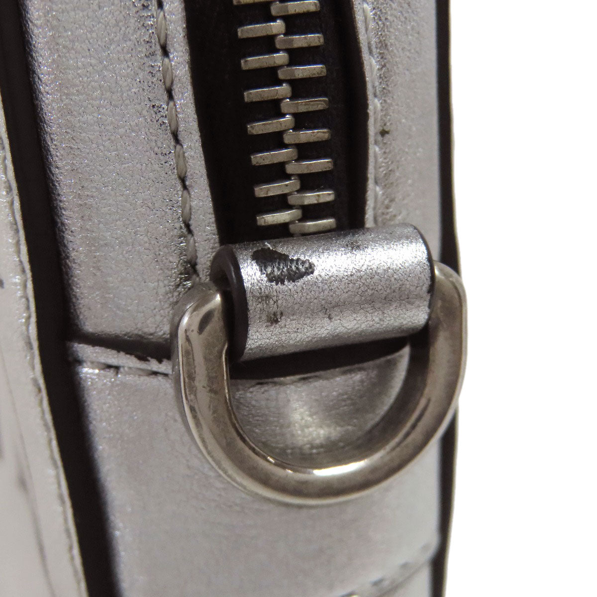 VALENTINO Shoulder Bag Calfskin Silver VLTN logo