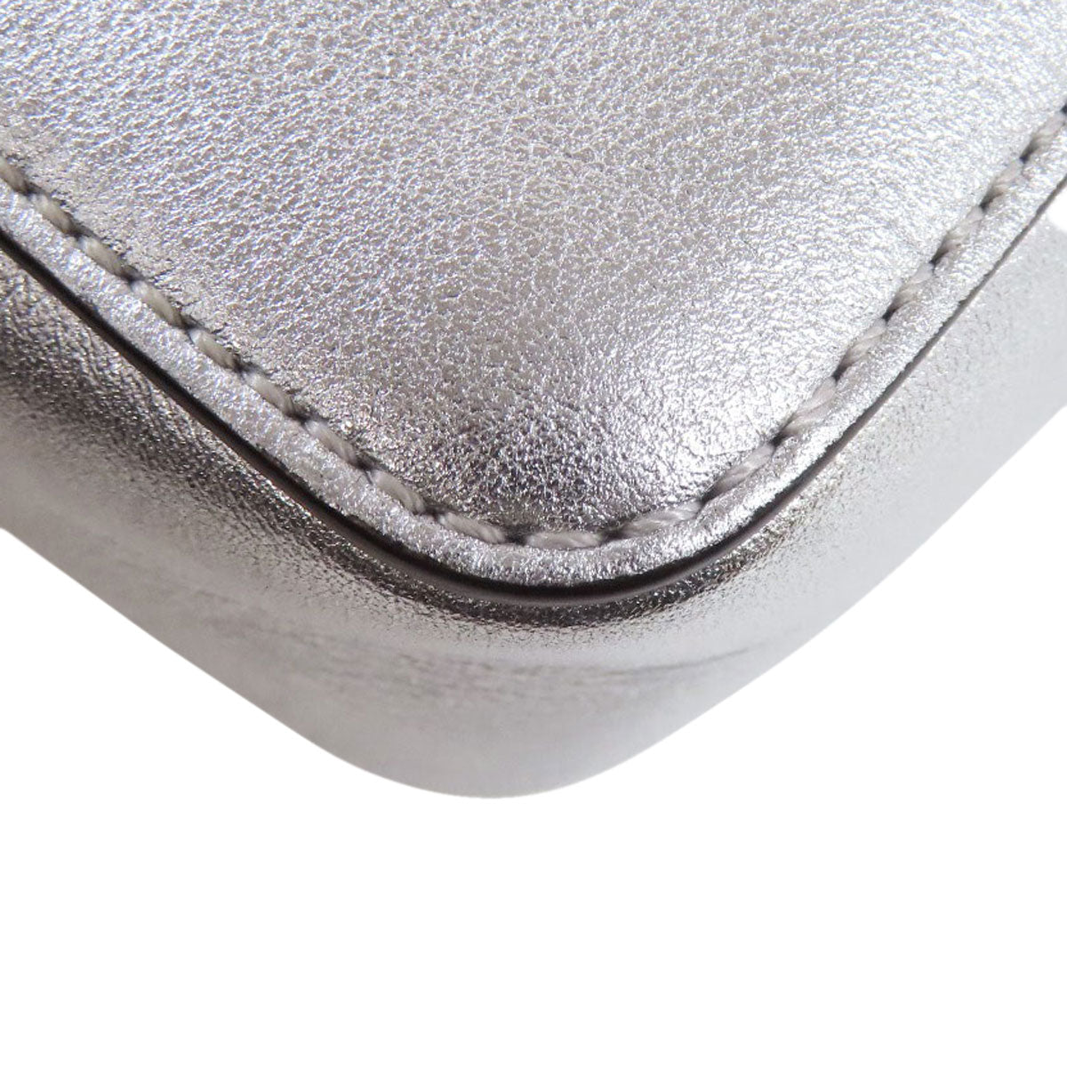 VALENTINO Shoulder Bag Calfskin Silver VLTN logo