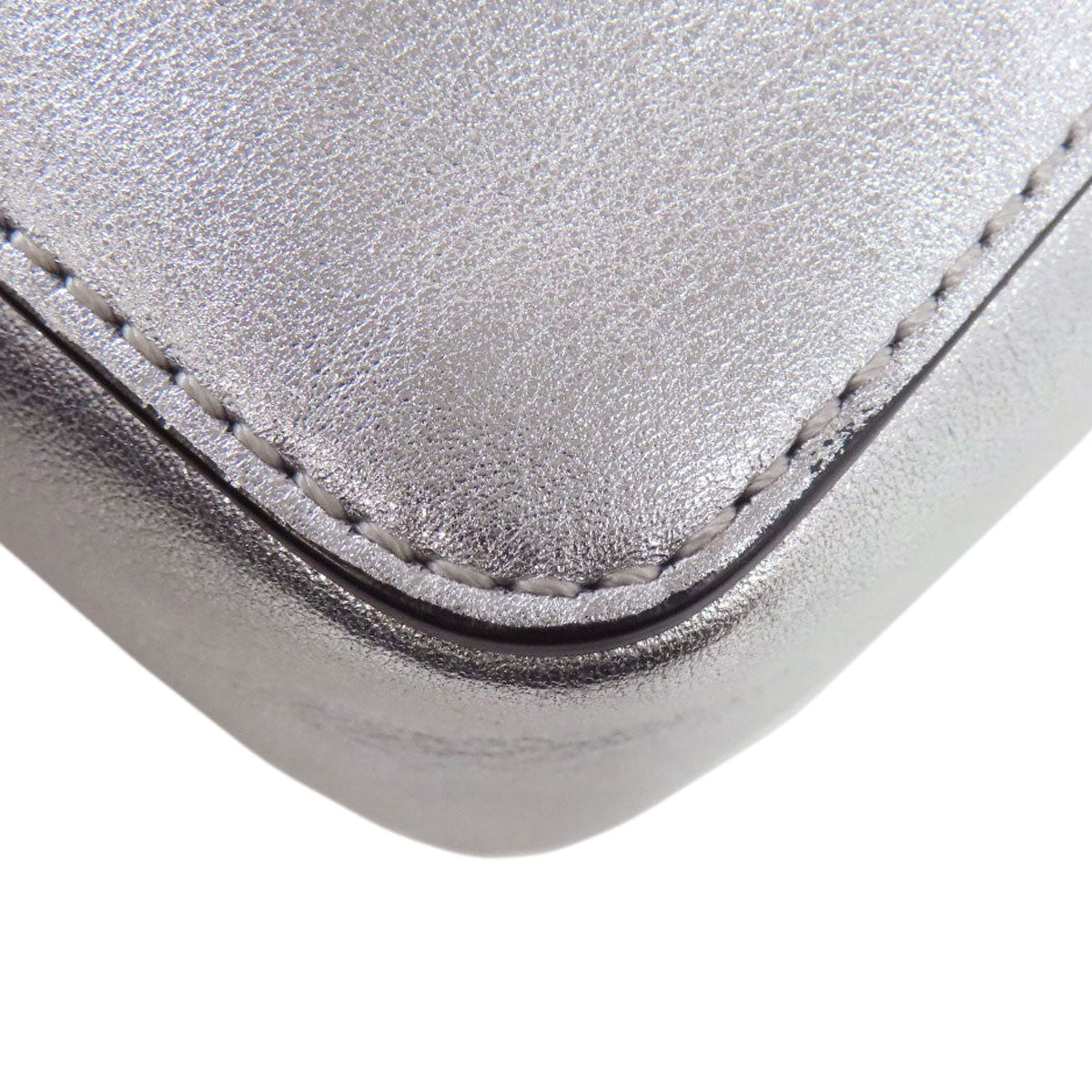 VALENTINO Shoulder Bag Calfskin Silver VLTN logo