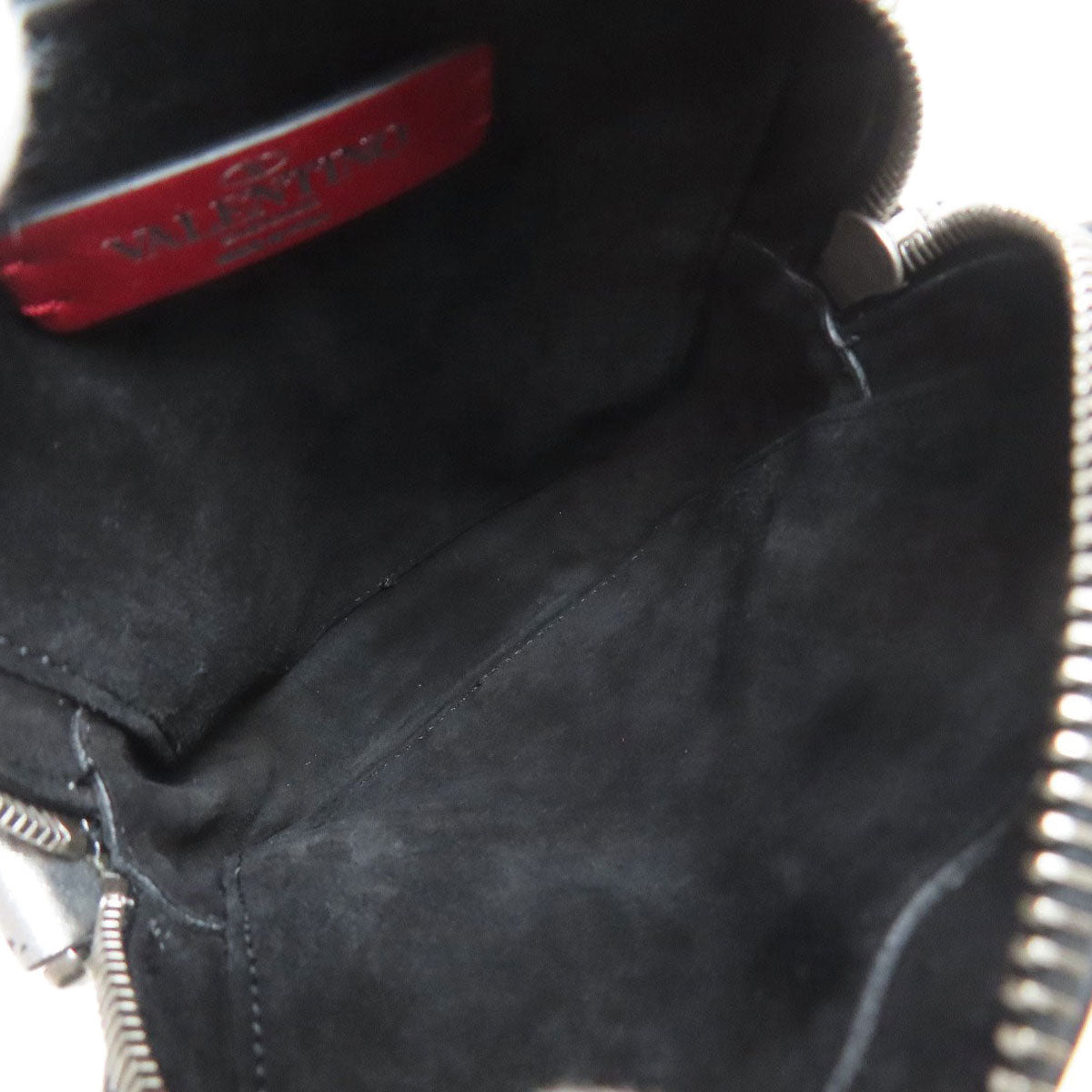 VALENTINO Shoulder Bag Calfskin Silver VLTN logo