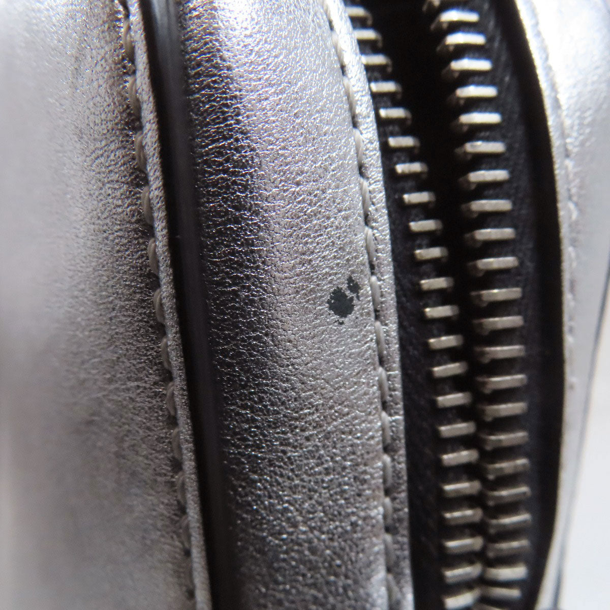 VALENTINO Shoulder Bag Calfskin Silver VLTN logo