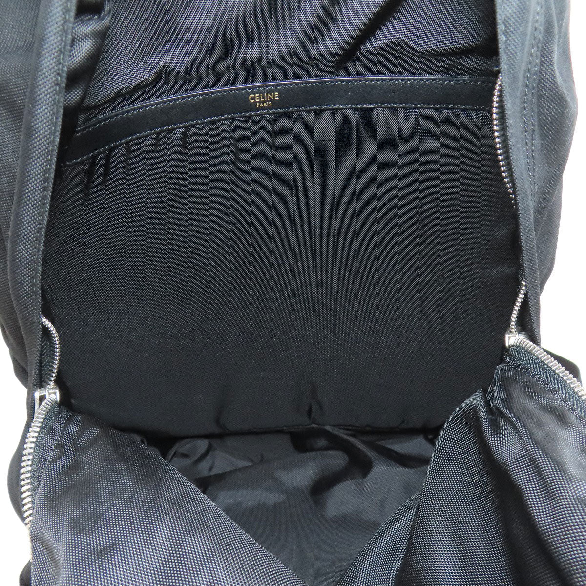 CELINE Backpack canvas black Embroidered backpack