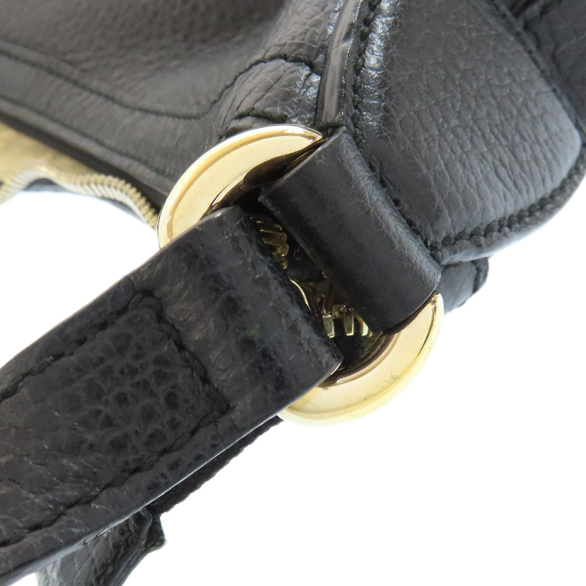 GUCCI Shoulder Bag 449711 leather black Outlet One Belt Interlocking G