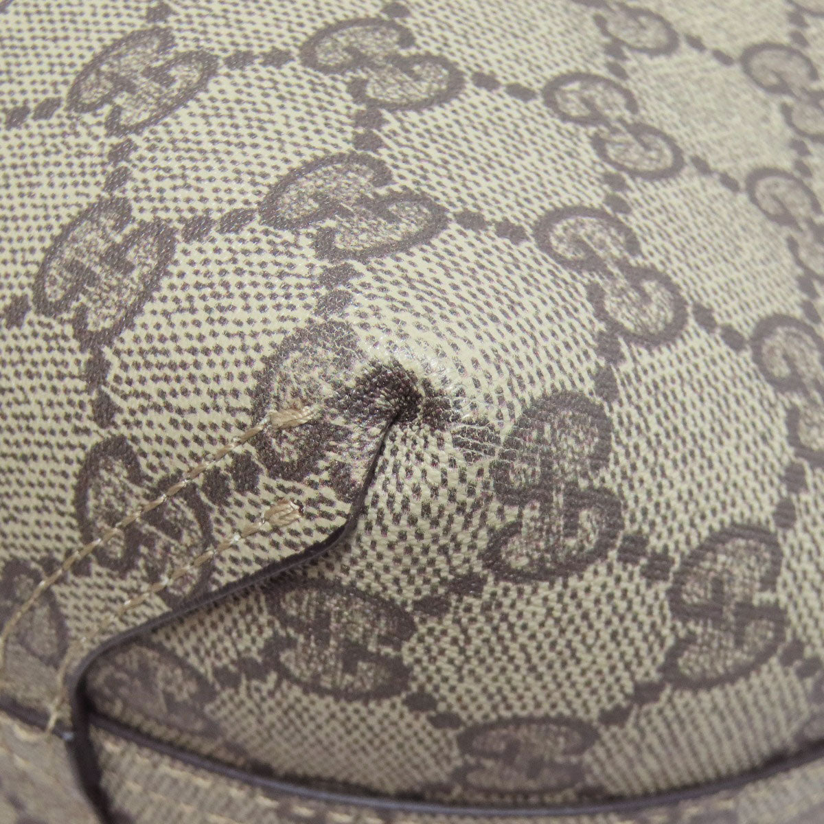 GUCCI Tote Bag 372613 PVC Brown GG Supreme Reversible