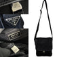 PRADA Shoulder Bag Nylon, Leather black Women(Unisex) Used Authentic
