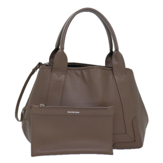 BALENCIAGA Cabas Hand Bag Leather Gray