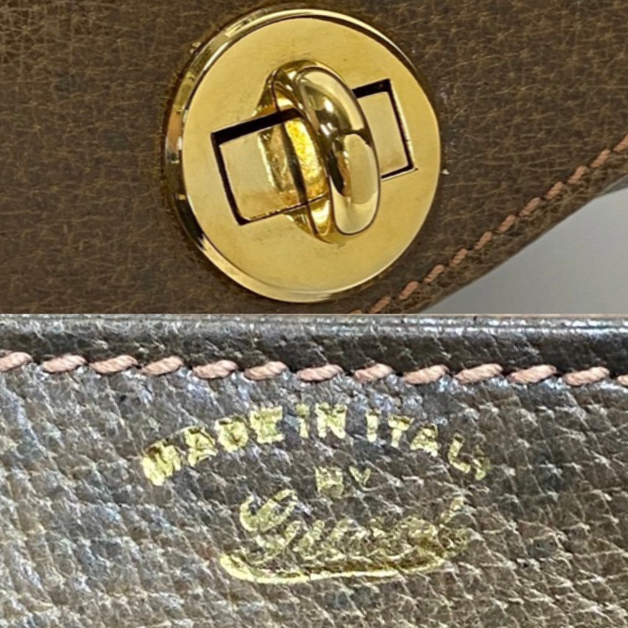 GUCCI Handbag leather Brown Women Used Authentic