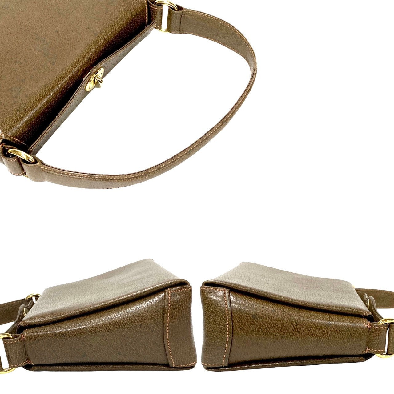 GUCCI Handbag leather Brown Women Used Authentic