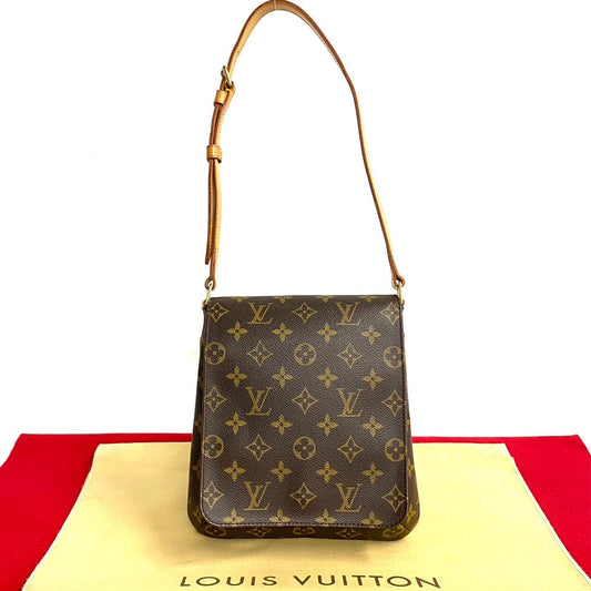 LOUIS VUITTON Shoulder Bag M51258 Leather, PVC Brown Monogram Musette salsa short mens(Unisex) Used Authentic