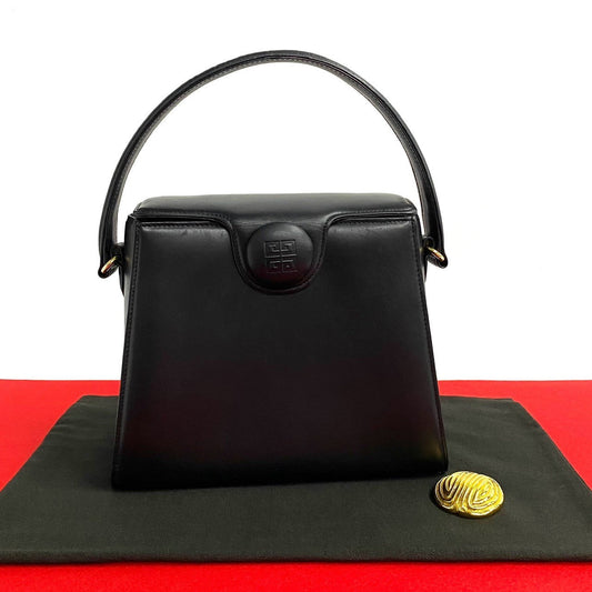 GIVENCHY Handbag leather black 4Glogo Metal mens(Unisex) Used Authentic