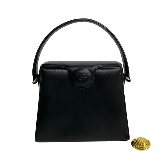 GIVENCHY Handbag leather black 4Glogo Metal mens(Unisex) Used Authentic