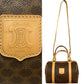 CELINE Shoulder Bag Leather, PVC Brown Macadam Blason Triomphe Pattern Women Used Authentic