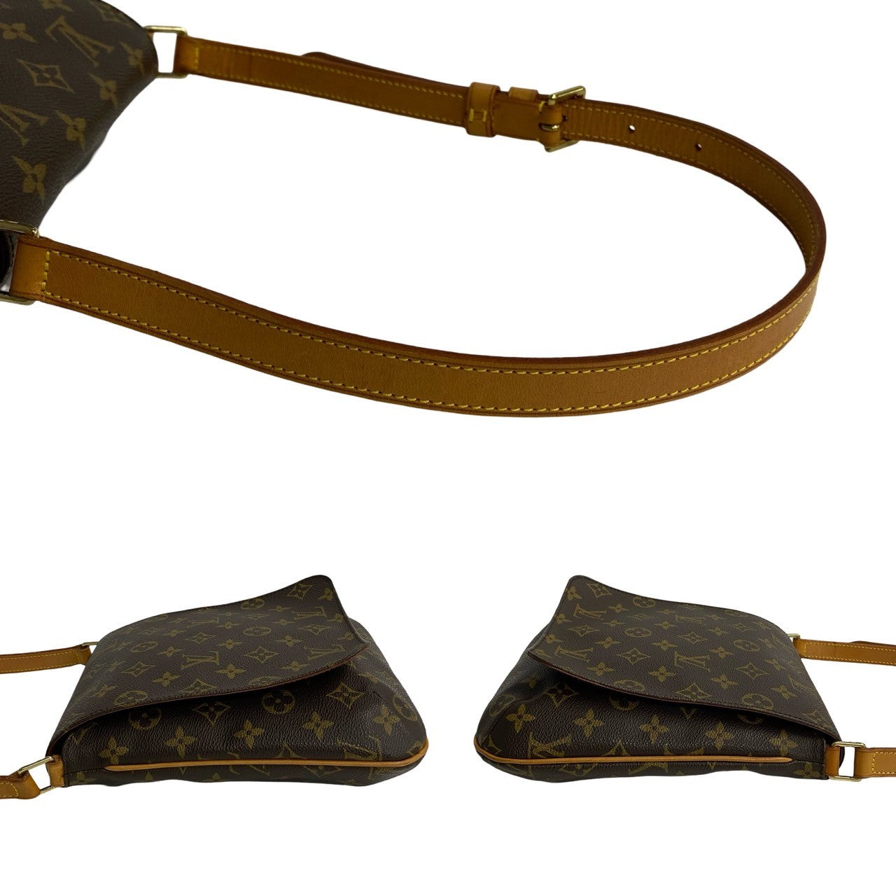 LOUIS VUITTON Shoulder Bag M51258 Leather, PVC Brown Monogram Musette Salsa Women Used Authentic