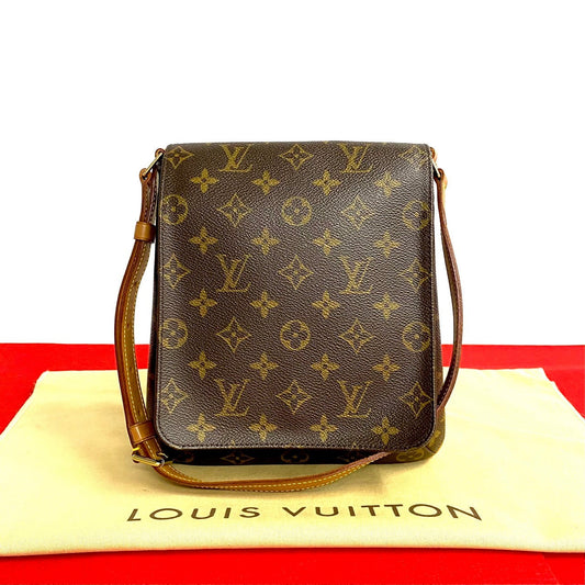 LOUIS VUITTON Shoulder Bag M51258 Leather, PVC Brown Monogram Musette Salsa Women Used Authentic