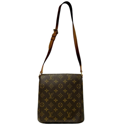 LOUIS VUITTON Shoulder Bag M51258 Leather, PVC Brown Monogram Musette Salsa Women Used Authentic