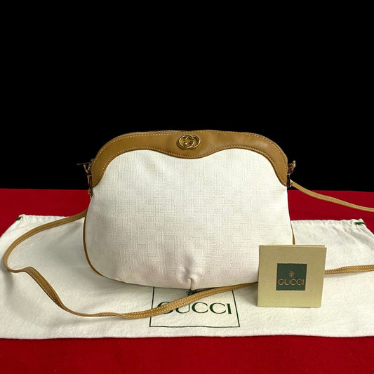 GUCCI Shoulder Bag Leather, PVC Brown Micro GG Women Used Authentic