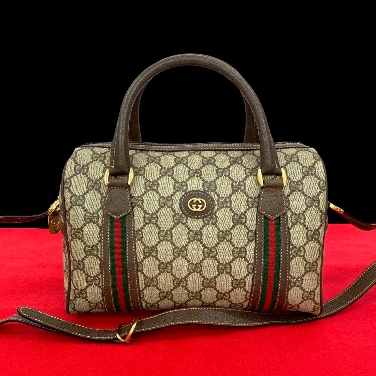 GUCCI Shoulder Bag leather Brown Sherry line