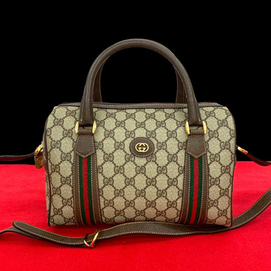 GUCCI Shoulder Bag leather Brown Sherry line