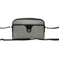 GUCCI Shoulder Bag Leather, PVC Navy Micro GG Sherry line Women Used Authentic