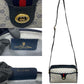 GUCCI Shoulder Bag Leather, PVC Navy Micro GG Sherry line Women Used Authentic