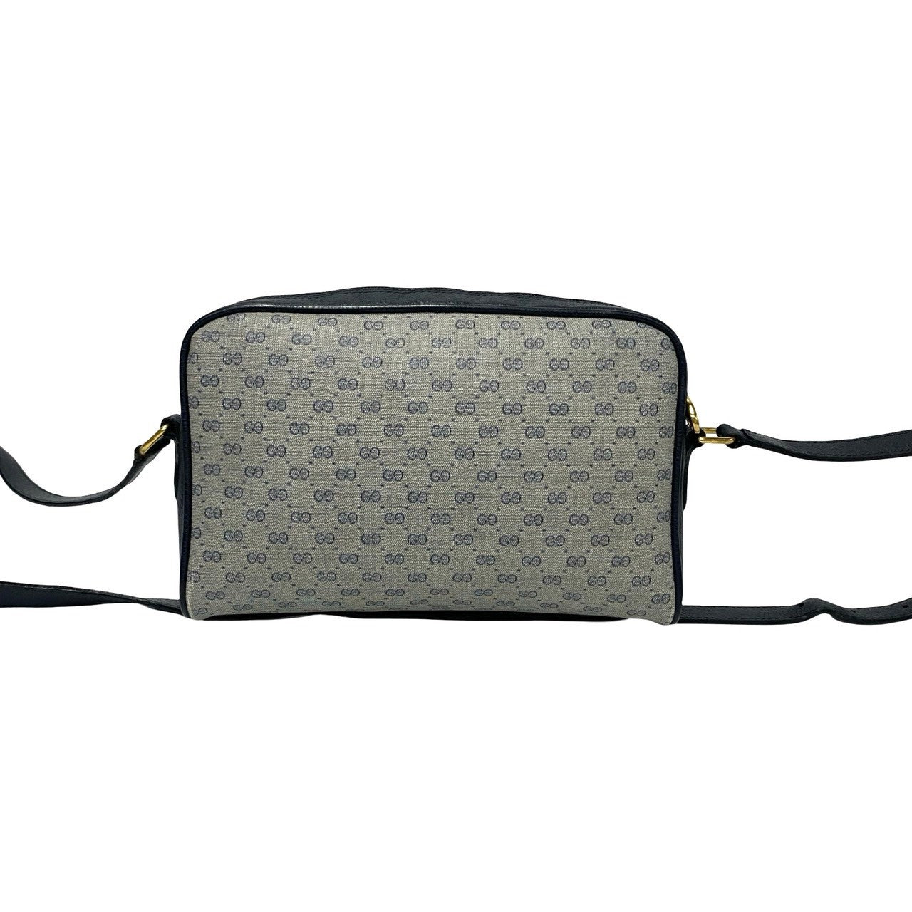 GUCCI Shoulder Bag Leather, PVC Navy Micro GG Sherry line Women Used Authentic